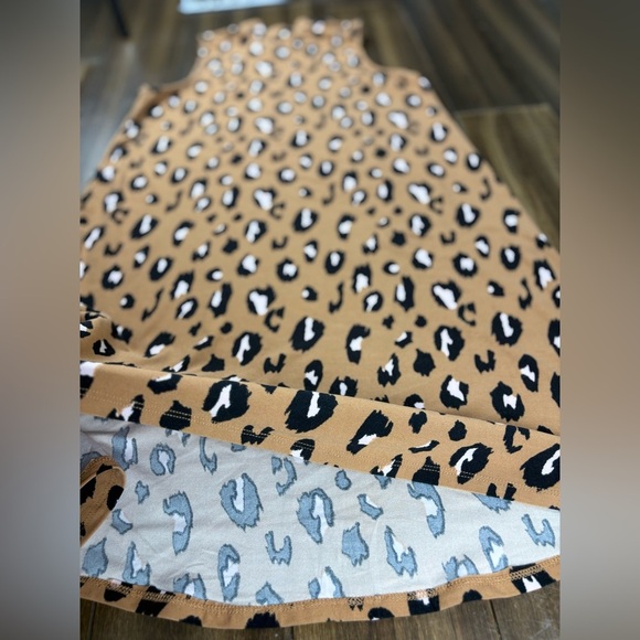 Pink Rose size S Mock Neck Animal Leopard Print Tank Sleeveless Dress - Picture 8 of 8